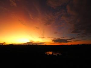 mit herrlichem Sonnenuntergang